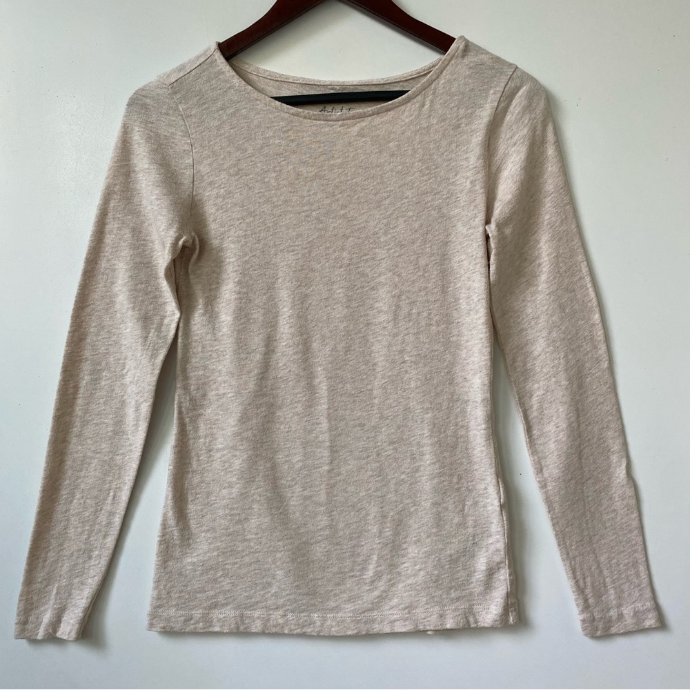 J. Crew Heathered Beige Long Sleeve Artist Tee